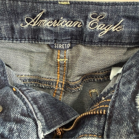 AEO Dark Blue Skinny Jeans 4 Short - Picture 5 of 6